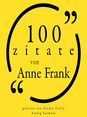 cover image of 100 Zitate von Anne Frank